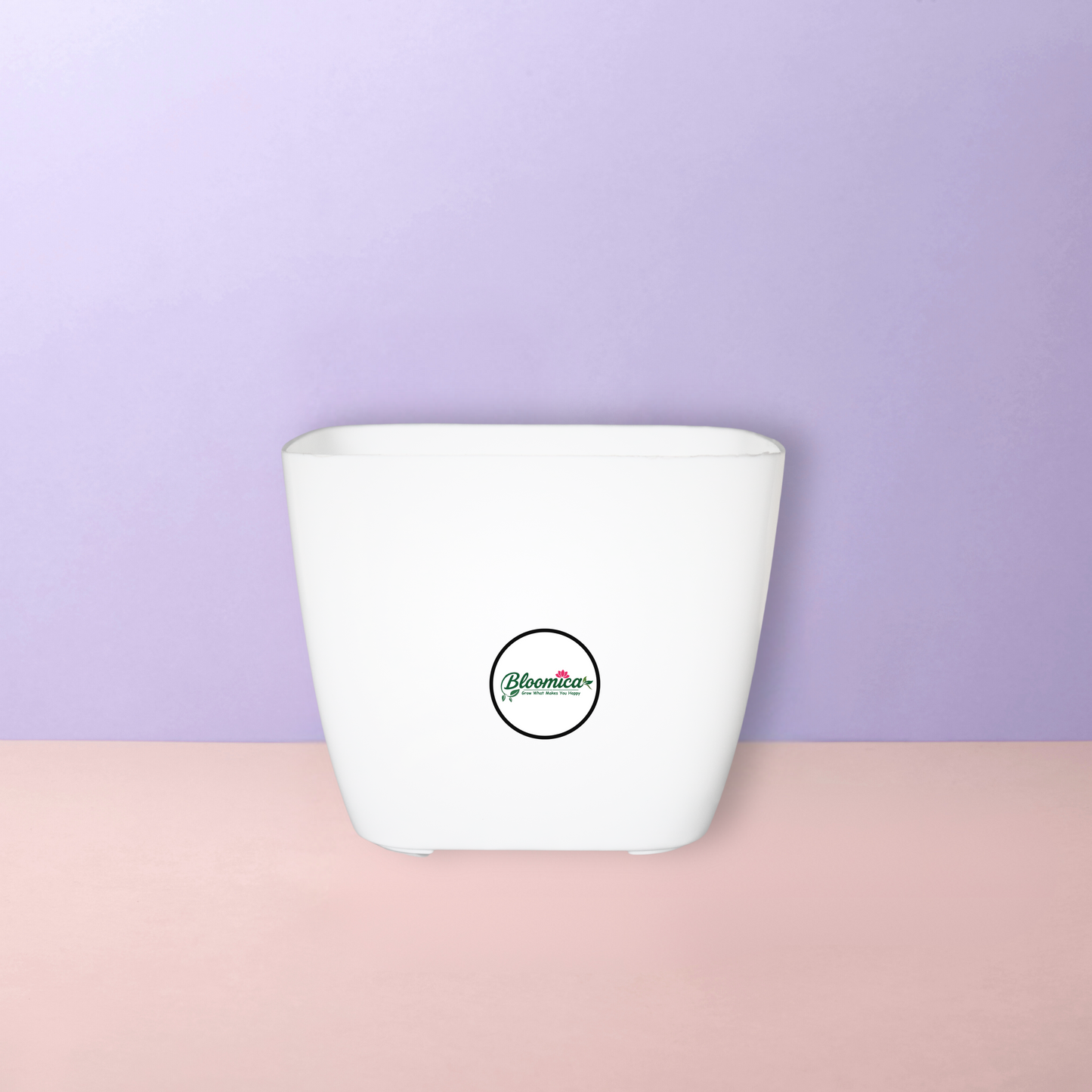 Square Indoor Planter / Pot with Inner Tray - White Colour