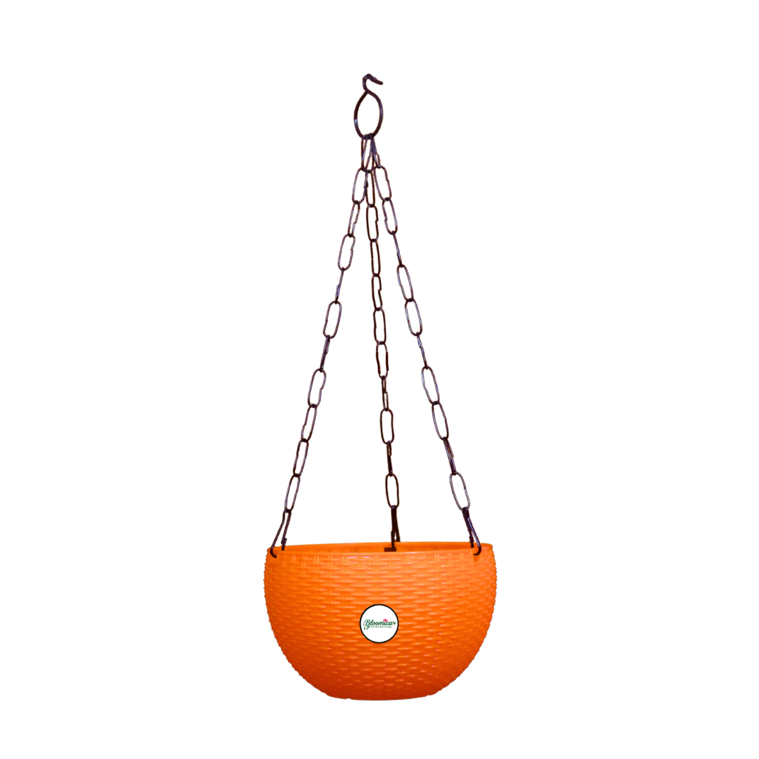 Ultra Model Virgin Plastic Hanging Pot - Orange Colour