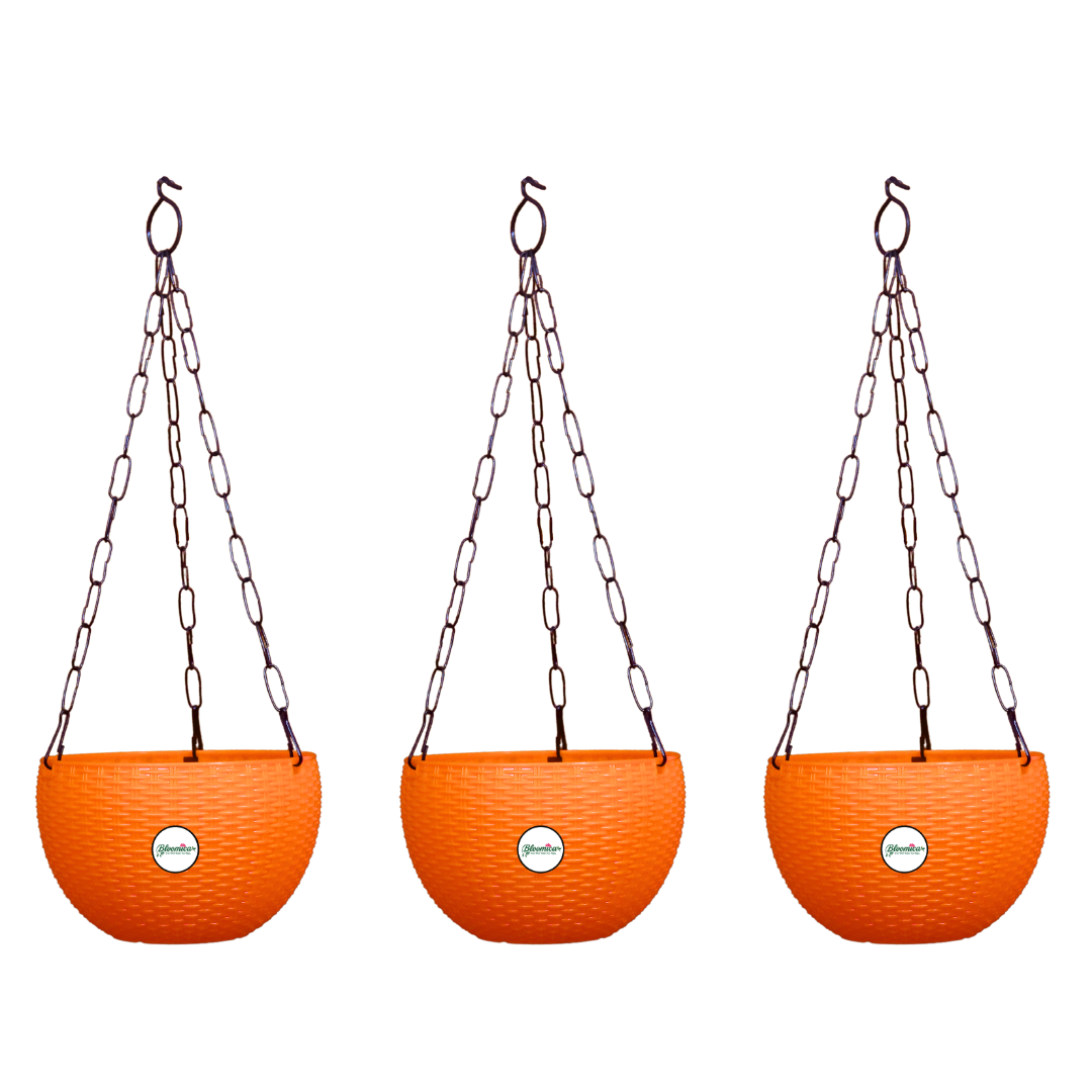 Ultra Model Virgin Plastic Hanging Pot - Orange Colour