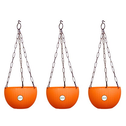 Ultra Model Virgin Plastic Hanging Pot - Orange Colour