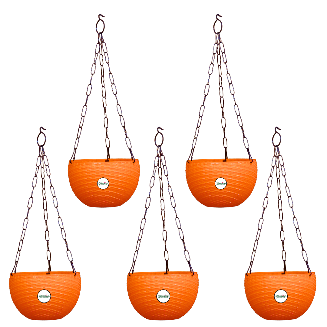 Ultra Model Virgin Plastic Hanging Pot - Orange Colour