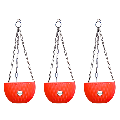 Ultra Model Virgin Plastic Hanging Pot - Red Colour
