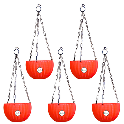 Ultra Model Virgin Plastic Hanging Pot - Red Colour