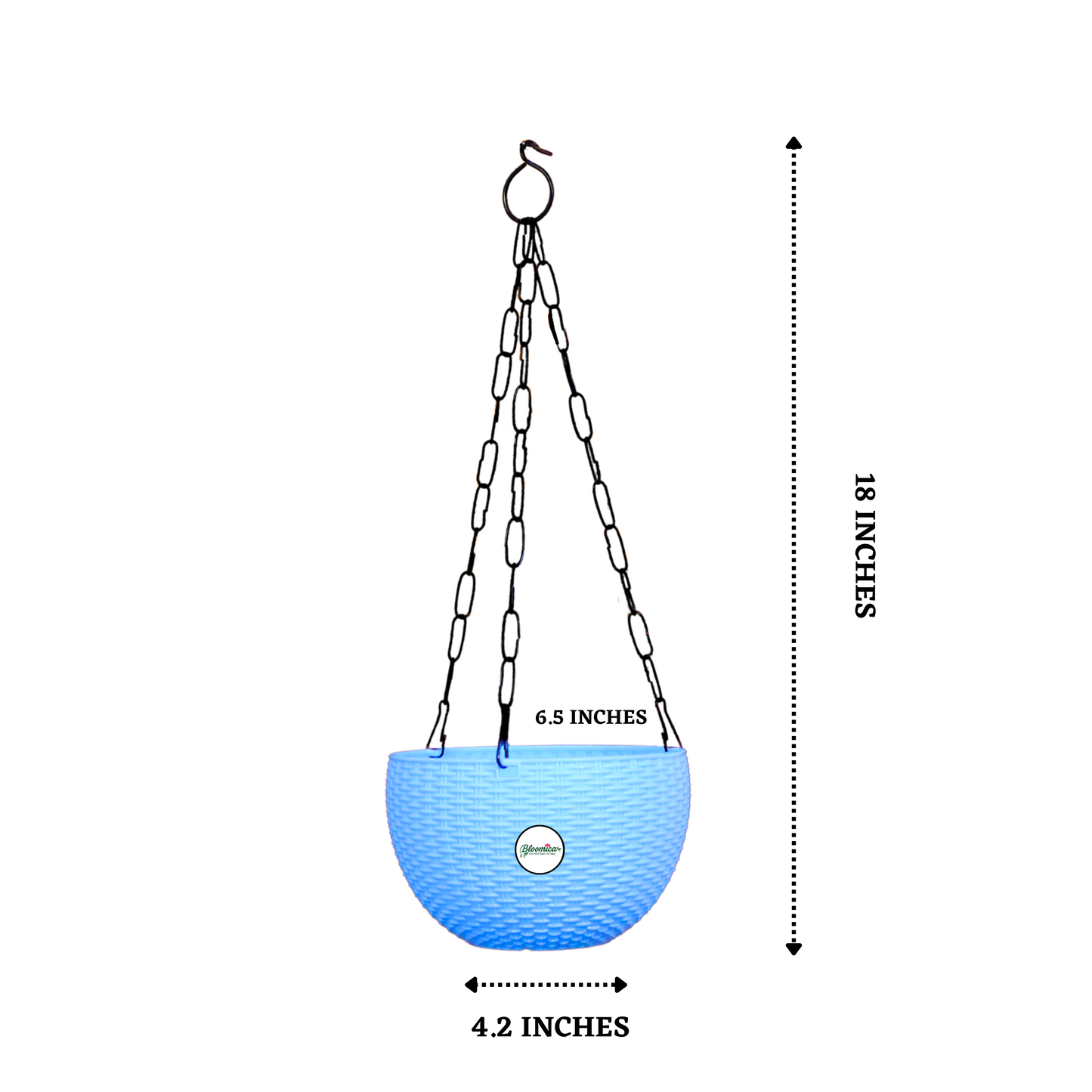 Ultra Model Virgin Plastic Hanging Pot - Blue Colour