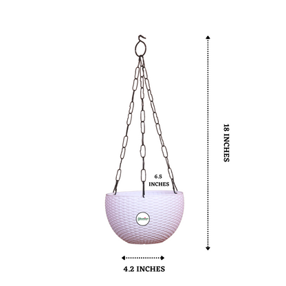 Ultra Model Virgin Plastic Hanging Pot - White Colour