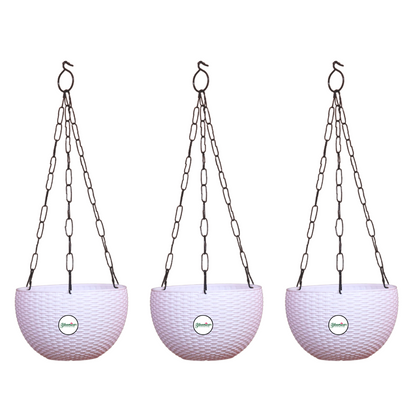 Ultra Model Virgin Plastic Hanging Pot - White Colour