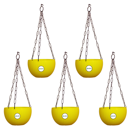 Ultra Model Virgin Plastic Hanging Pot - Yellow Colour