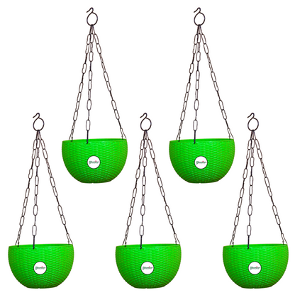 Ultra Model Virgin Plastic Hanging Pot - Green Colour