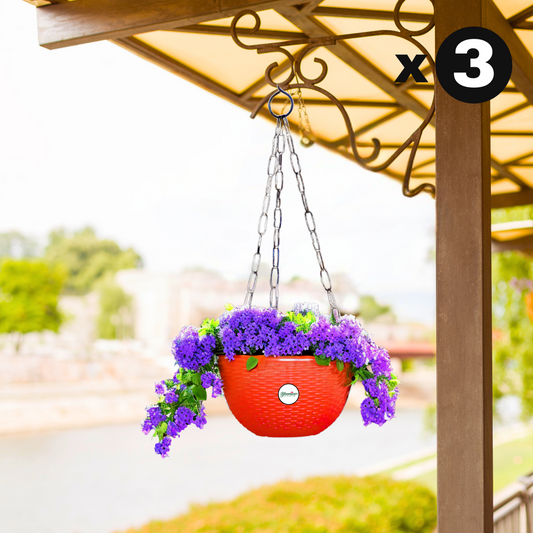Ultra Model Virgin Plastic Hanging Pot - Red Colour