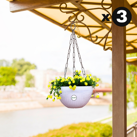Ultra Model Virgin Plastic Hanging Pot - White Colour
