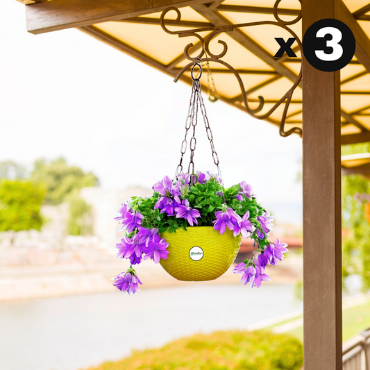 Ultra Model Virgin Plastic Hanging Pot - Yellow Colour