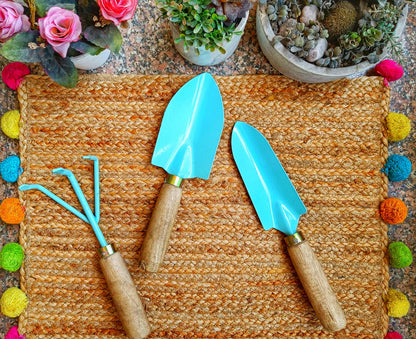 Gardening Hand Tools - Extra Durable with Wooden Handle