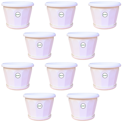 10 Inch Lotus Planter - White Colour