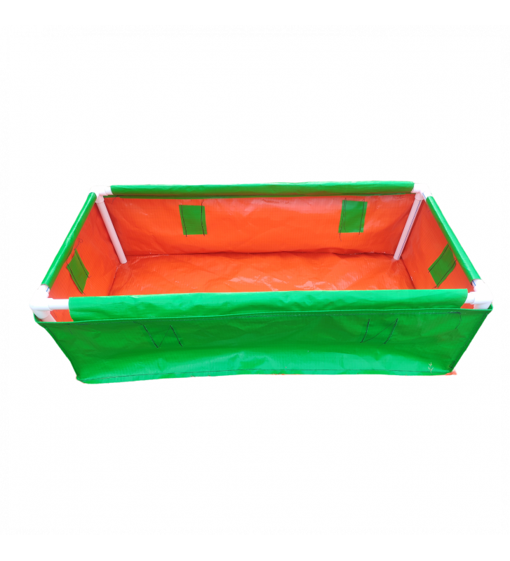 36X24X12 Inches (3x2x1 Ft) - 220 GSM HDPE Rectangular Grow Bag With Supporting PVC Pipes