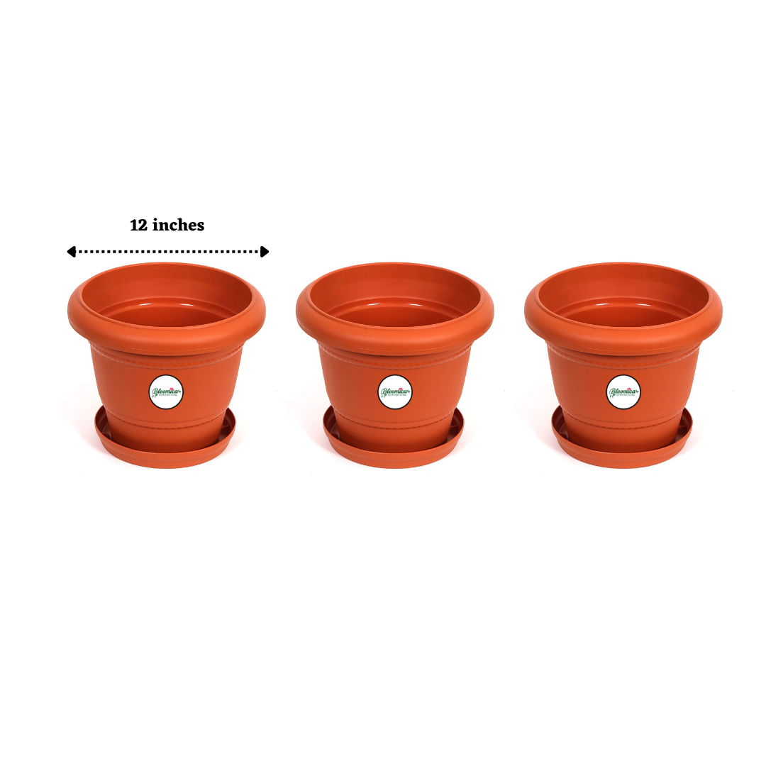 12 Inch Plastic Pots UV Treated - Terracotta Colour