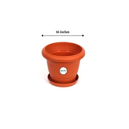 16 Inch Plastic Pots UV Treated - Terracotta Colour