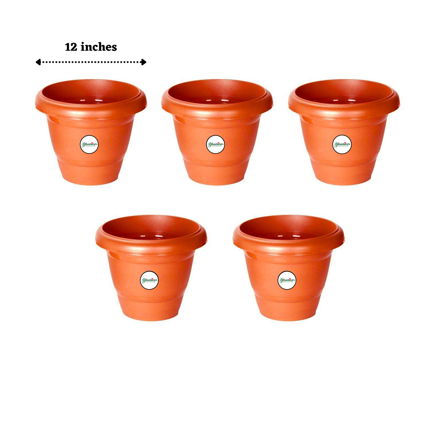 12 Inch Plastic Pots UV Treated - Terracotta Colour